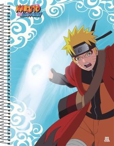 Kit de Caderno, 01 Matéria, Capa Dura, Naruto, 80 Folhas, Animativa, Pacote com 4 Unidades