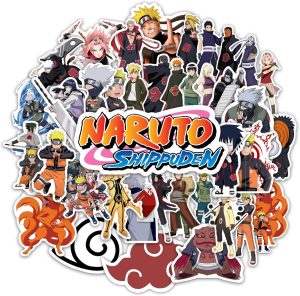 Kit de 40 Adesivos Anime Naruto Uzumaki, Impressão Digital, Recorte Eletrônico, Material Durável, À Prova de Chuva e Raios UV, Personalize Cadernos, Notebooks, Carros, Motos, Bicicletas, Skates