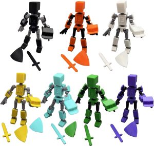 Mini 13 Action Figure, Mini T13 Action Figure 3D Printed, Fully Articulated Robot, Dummy 13 Action Figure Easy 13 Action Figure, Stop Motion Animation, Gift (7 Pack)