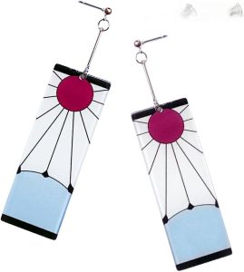 Tanjiro Brinco de orelha Tanjiro Brincos de cosplay anime, clipes de baile de máscaras, acessório de fantasia, Acrílico, notificação