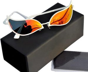 CARLOUMERN Doflamingo Óculos de sol anime peça única cosplay óculos de sol 100% anti UV Joker design arco, vermelho, 10, Vermelho, 10