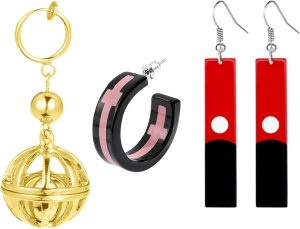 JinYu Conjunto de 14 adesivos e anime, série Tokyo Revengers, brincos cômicos, cosplay, clipe de orelha, joias, acessórios, presentes para homens e mulheres, brincos com pingente de resina