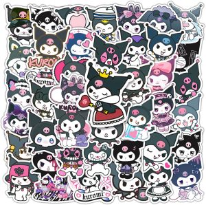 Pacote de adesivos Kuromi com 50 peças, adesivos fofos Kawaii da Cannity para garrafas de água, laptop, scrapbook, diário, decalques de vinil à prova d'água, adesivos de anime japonês para crianças, adolescentes e adultos
