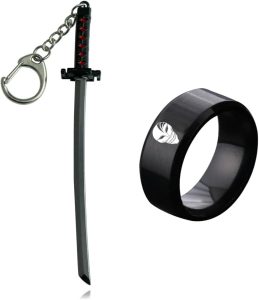 KANGSHUN Chaveiro Ichigo Kurosaki Espada Cosplay Anime Toshiro Hitsugaya Acessório Colar Anel Anime Presentes para Crianças Homens