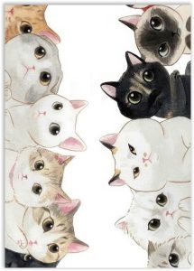 Placa Decorativa A4 Gatos Desenho Raças Anime Poster Cartaz