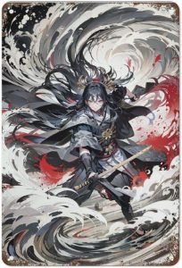 Anime japonês menina pinup menina engraçado vintage placa de metal decoração de parede para quarto cartaz casa família amantes presente retrô 20 x 30 cm
