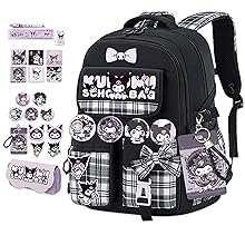 mochila escolar para meninos e meninas kuromi