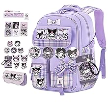 mochila fofa kuromi kawaii para meninas meninos