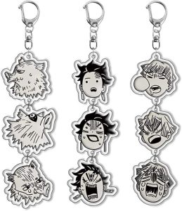 Mamarmot Chaveiro de 2 peças de anime Gojo Satoru, estatuetas fofas de desenho japonês para coleção de fãs, adereços de presente