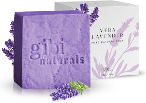 GIBI Sabonete em barra de lavanda - Sabonete hidratante de lavanda de 200 g para rosto e corpo - hidrata e revitaliza a pele - Sabonete em barra de lavanda natural puro para todos os tipos de pele
