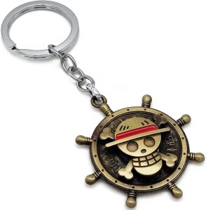 Chaveiro de anime de uma peça com pingente Jolly Roger, chaveiro de chapéu de palha e pingente de telefone, presentes legais para homens e mulheres, Chapéu Staw, tamanho �nico