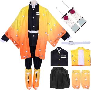 Amycute Tanjiro Cosplay Shinobu Cosplay Adulto Nezuko Zenitsu Giyuu Kimono Cosplay para Halloween Anime Cosplay Mulheres Crianças